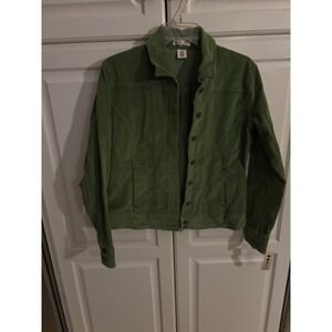 89th & Madison Womens Green Corduroy Trucker‎ Jacket Size M New NWT